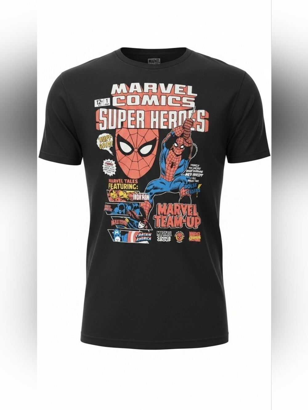Marvel Comics Black Men's Spider-Man Graphic Tee, Size Large, New